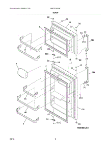 03 - Door parts for Frigidaire Refrigerator WWTR1502KWB / from AppliancePartsPros.com