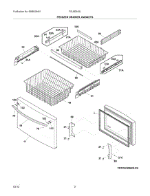 03 - Freezer Drawer, Baskets parts for Frigidaire Refrigerator FGUB2642LF9 / from AppliancePartsPros.com