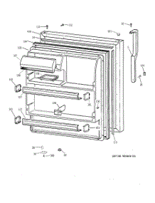 02 - Fresh Food Door parts for Ge Refrigerator ERT2018DBRBB / from AppliancePartsPros.com