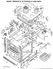 02 - Cooktop & Case Parts parts for Ge Range JMP26GXJ4 / from AppliancePartsPros.com