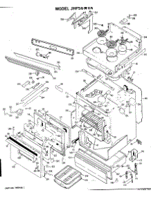 02 - Oven Door Parts - Upper parts for Ge Range JHP56XVA / from AppliancePartsPros.com