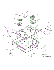 02 - Cooktop parts for Ge Range JDP36BW5AD / from AppliancePartsPros.com