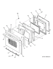 04 - Door parts for Ge Range PB750DN1WW / from AppliancePartsPros.com