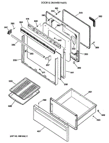 02 - Door & Drawer Parts parts for Ge Range JBP24GXR2 / from AppliancePartsPros.com
