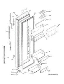 02 - Fresh Food Door parts for Ge Refrigerator RSK25MGSECCC / from AppliancePartsPros.com
