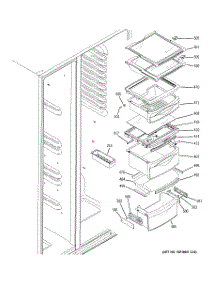 08 - Fresh Food Shelves parts for Ge Refrigerator RSK25MGSECCC / from AppliancePartsPros.com