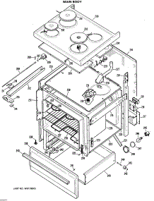 02 - Main Body parts for Ge Range RB739GXK1 / from AppliancePartsPros.com
