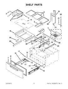 03 - Shelf Parts parts for Maytag Refrigerator 5MFX257AA001 / from AppliancePartsPros.com