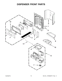 07 - Dispenser Front Parts parts for Maytag Refrigerator 5MFX257AA001 / from AppliancePartsPros.com