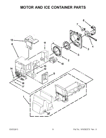 04 - Motor And Ice Container Parts parts for Maytag Refrigerator 5VMFX257AA01 / from AppliancePartsPros.com