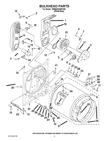 03 - Bulkhead Parts parts for Maytag Dryer 7MMGDC300YW0 / from AppliancePartsPros.com