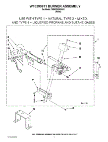 04 - W10293911 Burner Assembly parts for Maytag Dryer 7MMGDX550XW1 / from AppliancePartsPros.com