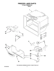 03 - Freezer Liner Parts parts for Maytag Refrigerator GB5525PEAW3 / from AppliancePartsPros.com