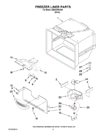 03 - Freezer Liner Parts parts for Maytag Refrigerator GB6525PEAW3 / from AppliancePartsPros.com