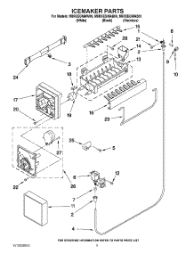 05 - Icemaker Parts parts for Maytag Refrigerator M8RXEGMAB00 / from AppliancePartsPros.com