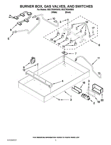 02 - Burner Box, Gas Valves, And Switches parts for Maytag Cooktop MGC7636WW00 / from AppliancePartsPros.com