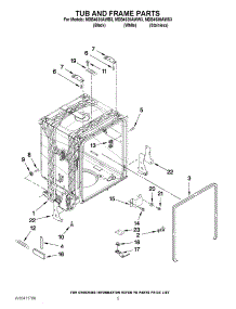 05 - Tub And Frame Parts parts for Maytag Dishwasher MDB4630AWB3 / from AppliancePartsPros.com