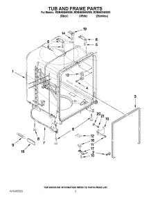 05 - Tub And Frame Parts parts for Maytag Dishwasher MDB4630AWB5 / from AppliancePartsPros.com