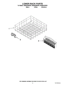10 - Lower Rack Parts parts for Maytag Dishwasher MDB4630AWB5 / from AppliancePartsPros.com