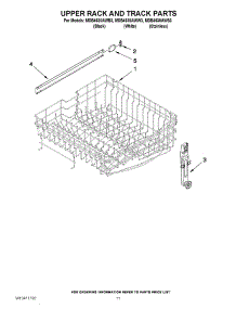 09 - Upper Rack And Track Parts parts for Maytag Dishwasher MDB4630AWS3 / from AppliancePartsPros.com