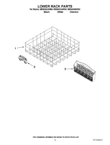 10 - Lower Rack Parts parts for Maytag Dishwasher MDB4630AWS4 / from AppliancePartsPros.com