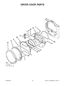 07 - Dryer Door Parts parts for Maytag Washer Dryer Combo MLE20PDBGW2 / from AppliancePartsPros.com
