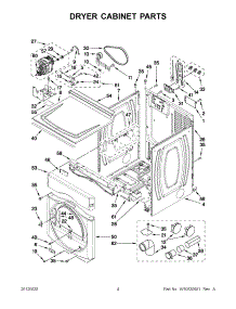 02 - Dryer Cabinet Parts parts for Maytag Washer Dryer Combo MLE20PDBYW1 / from AppliancePartsPros.com