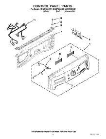 03 - Control Panel Parts parts for Maytag Washer MHW7000XR1 / from AppliancePartsPros.com