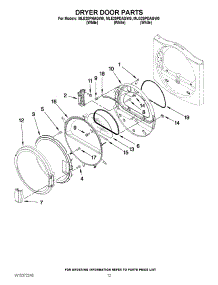 07 - Dryer Door Parts parts for Maytag Washer Dryer Combo MLE20PNAGW0 / from AppliancePartsPros.com