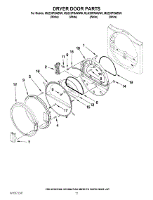 07 - Dryer Door Parts parts for Maytag Washer Dryer Combo MLE20PRAZW0 / from AppliancePartsPros.com