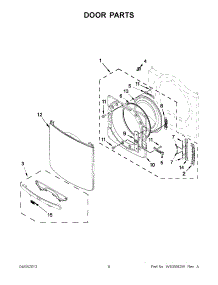 04 - Door Parts parts for Maytag Dryer MED4200BW0 / from AppliancePartsPros.com