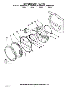 07 - Dryer Door Parts parts for Maytag Washer Dryer Combo MLE20PRBZW0 / from AppliancePartsPros.com