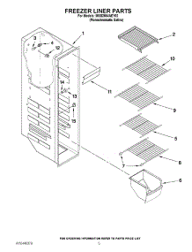 04 - Freezer Liner Parts parts for Maytag Refrigerator MSB2554AEY02 / from AppliancePartsPros.com