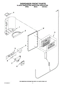 08 - Dispenser Front Parts parts for Maytag Refrigerator MSB26C4XYM00 / from AppliancePartsPros.com