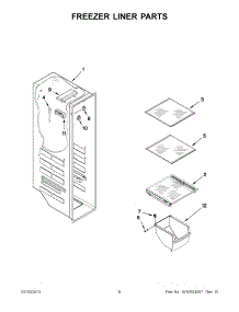 04 - Freezer Liner Parts parts for Maytag Refrigerator MSB27C2XAB00 / from AppliancePartsPros.com