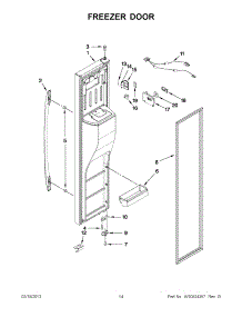 07 - Freezer Door parts for Maytag Refrigerator MSB27C2XAM00 / from AppliancePartsPros.com