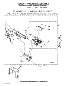 04 - W10307147 Burner Assembly parts for Maytag Dryer MGD6000XW2 / from AppliancePartsPros.com
