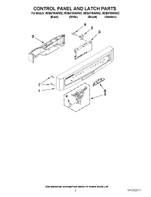 02 - Control Panel And Latch Parts parts for Maytag Dishwasher MDB4709AWB2 / from AppliancePartsPros.com