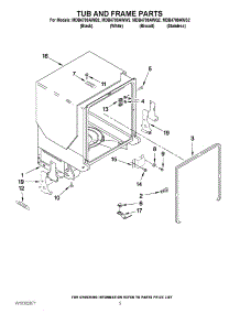 05 - Tub And Frame Parts parts for Maytag Dishwasher MDB4709AWB2 / from AppliancePartsPros.com
