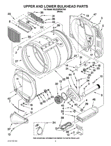 04 - Upper And Lower Bulkhead Parts parts for Maytag Dryer MLE24PRAYW0 / from AppliancePartsPros.com