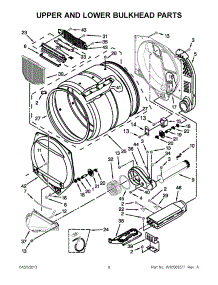 04 - Upper And Lower Bulkhead Parts parts for Maytag Dryer MLE24PRAYW2 / from AppliancePartsPros.com