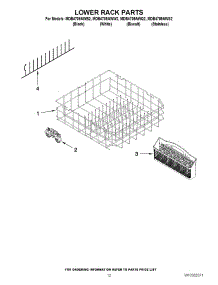 10 - Lower Rack Parts parts for Maytag Dishwasher MDB4709AWQ2 / from AppliancePartsPros.com