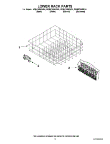 10 - Lower Rack Parts parts for Maytag Dishwasher MDB4709AWQ4 / from AppliancePartsPros.com