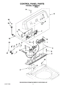 02 - Control Panel Parts parts for Maytag Washer MVWB455YQ0 / from AppliancePartsPros.com