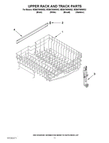 09 - Upper Rack And Track Parts parts for Maytag Dishwasher MDB4709AWS2 / from AppliancePartsPros.com