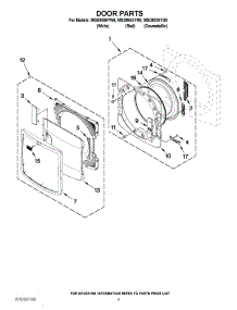 05 - Door Parts parts for Maytag Dryer MGD9000YW0 / from AppliancePartsPros.com