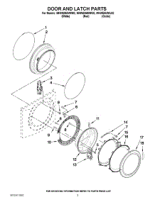 02 - Door And Latch Parts parts for Maytag Washer MHWE950WR02 / from AppliancePartsPros.com