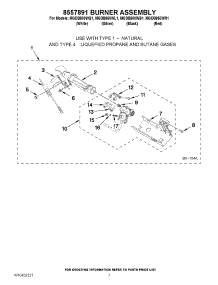 04 - 8557891 Burner Assembly parts for Maytag Dryer MGDB850WR1 / from AppliancePartsPros.com