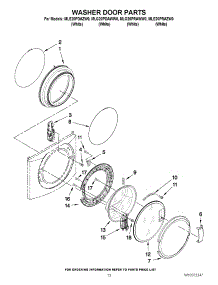 08 - Washer Door Parts parts for Maytag Washer Dryer Combo MLG20PDAWW0 / from AppliancePartsPros.com