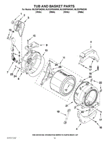 11 - Tub And Basket Parts parts for Maytag Washer Dryer Combo MLG20PDAWW0 / from AppliancePartsPros.com
